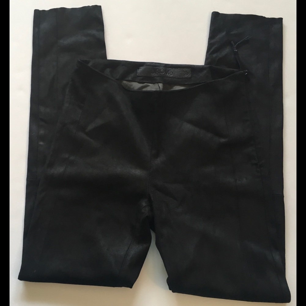 DROME black lambskin leather pants, size medium